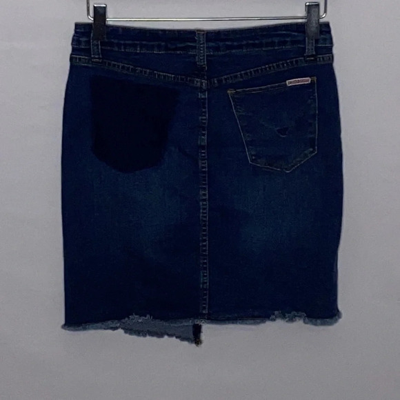 Hudson Asymmetrical Raw Hem Denim Skirt - Size 16 - Picture 2 of 5